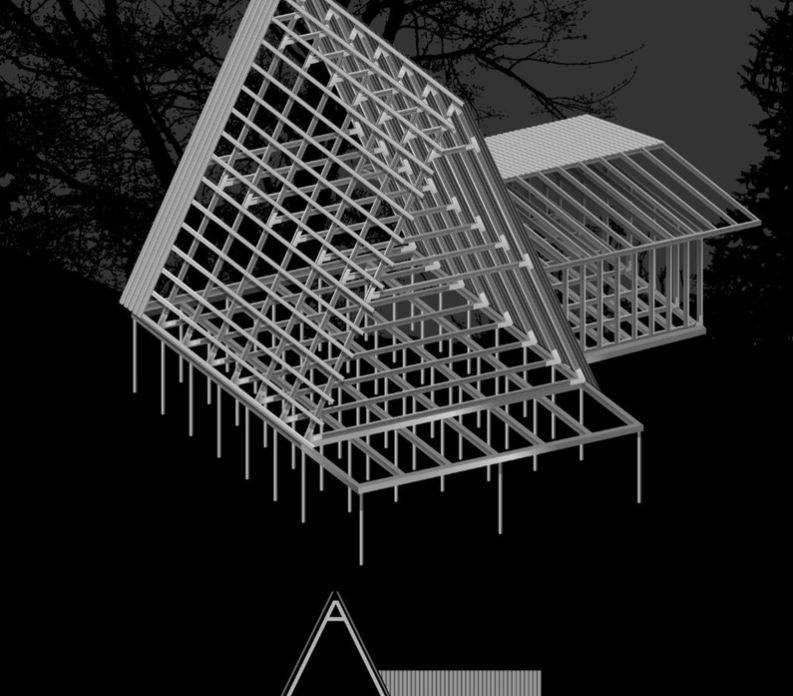 Домокомплект ЛСТК Шалаш A-FRAME 8х8м | Для самостоятельной сборки